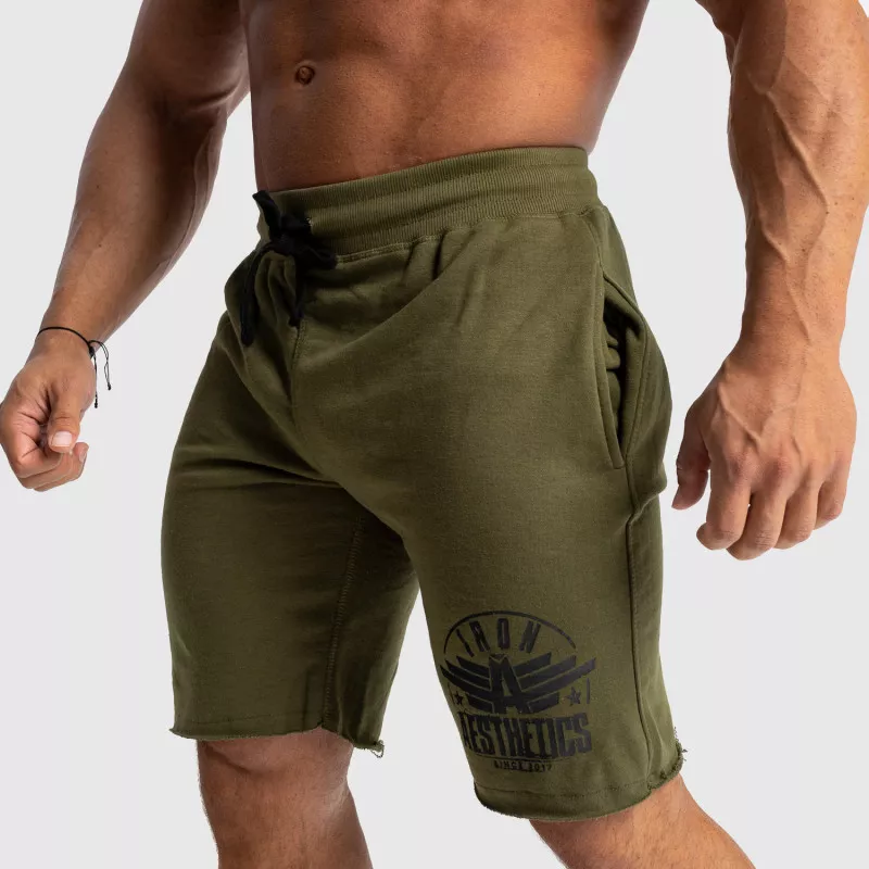 Pantaloni scurți de trening pentru bărbați Iron Aesthetics Force, verde armată-3
