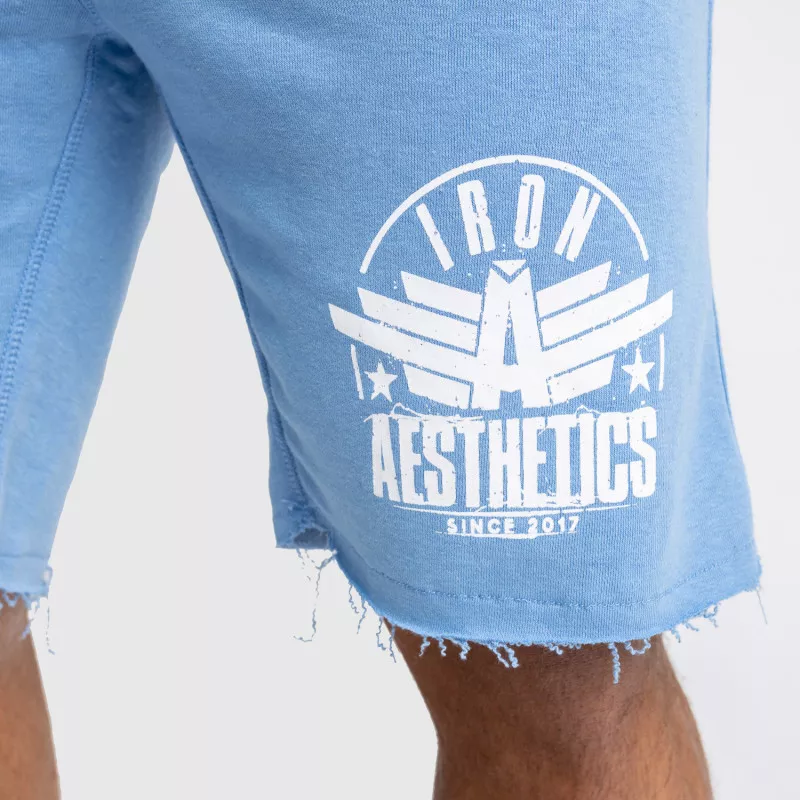 Pantaloni scurți de trening pentru bărbați Iron Aesthetics Force, albastru deschis-5
