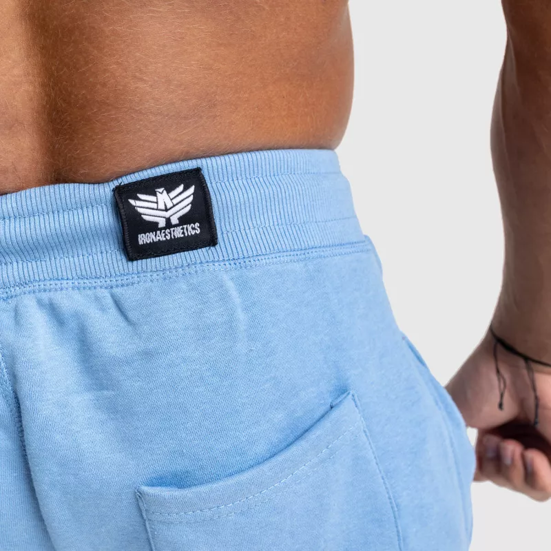 Pantaloni scurți de trening pentru bărbați Iron Aesthetics Force, albastru deschis-7