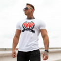 Tricou fitness pentru bărbați Iron Aesthetics Triumph, alb