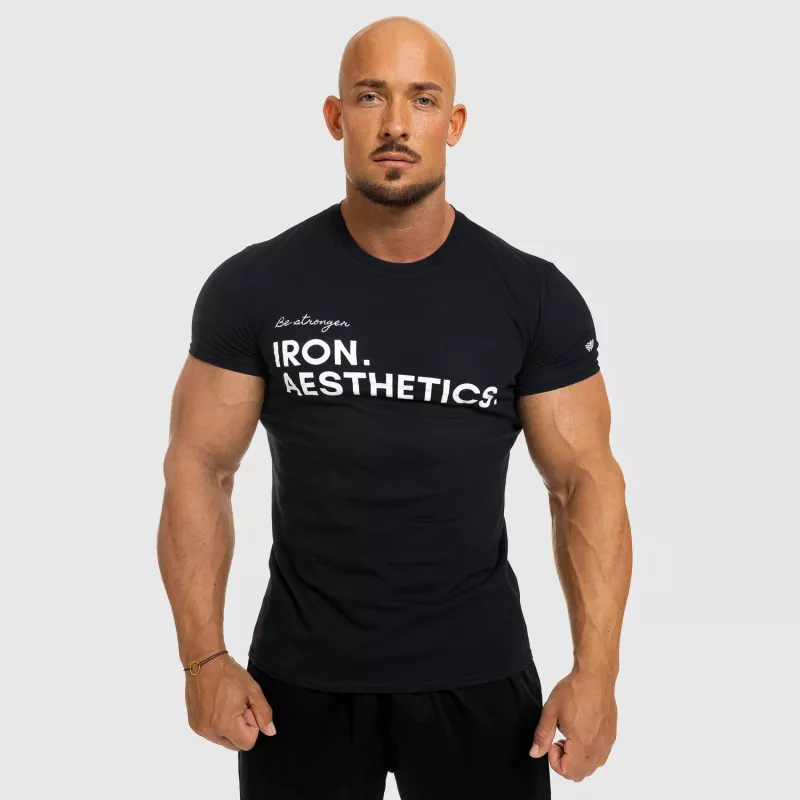 Tricou fitness pentru bărbați Iron Aesthetics Be Stronger, negru-1