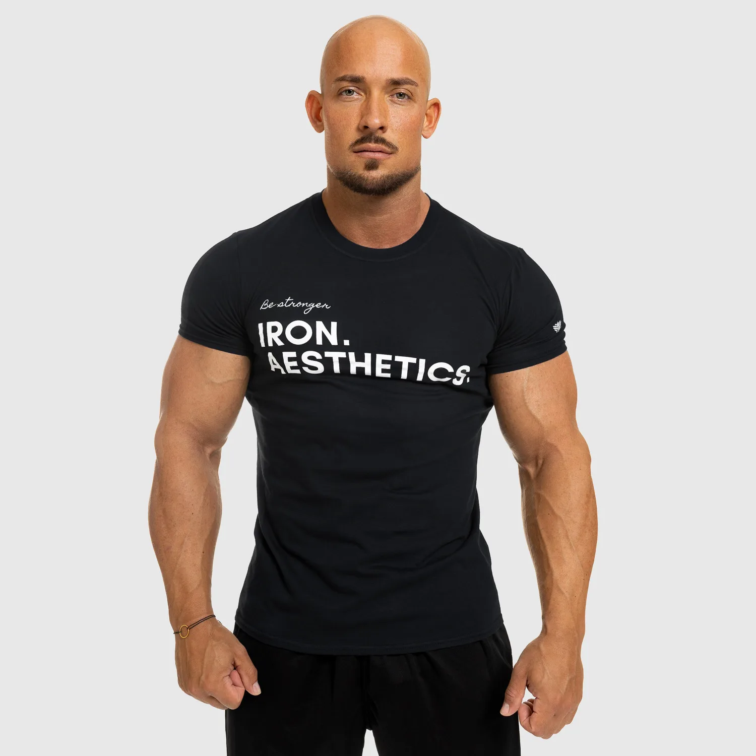 Tricou fitness pentru bărbați Iron Aesthetics Be Stronger, negru-1