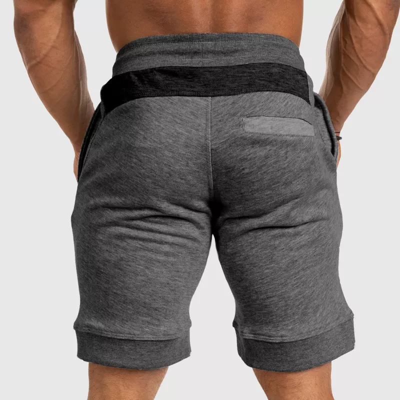 Pantaloni scurți de trening pentru bărbați Iron Aesthetics Badge, gri închis-4