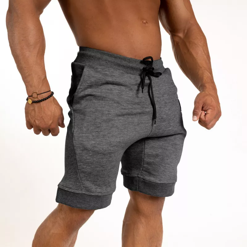 Pantaloni scurți de trening pentru bărbați Iron Aesthetics Badge, gri închis-5