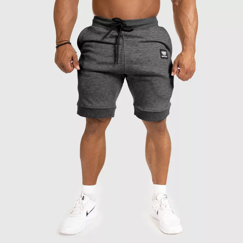 Pantaloni scurți de trening pentru bărbați Iron Aesthetics Badge, gri închis-1