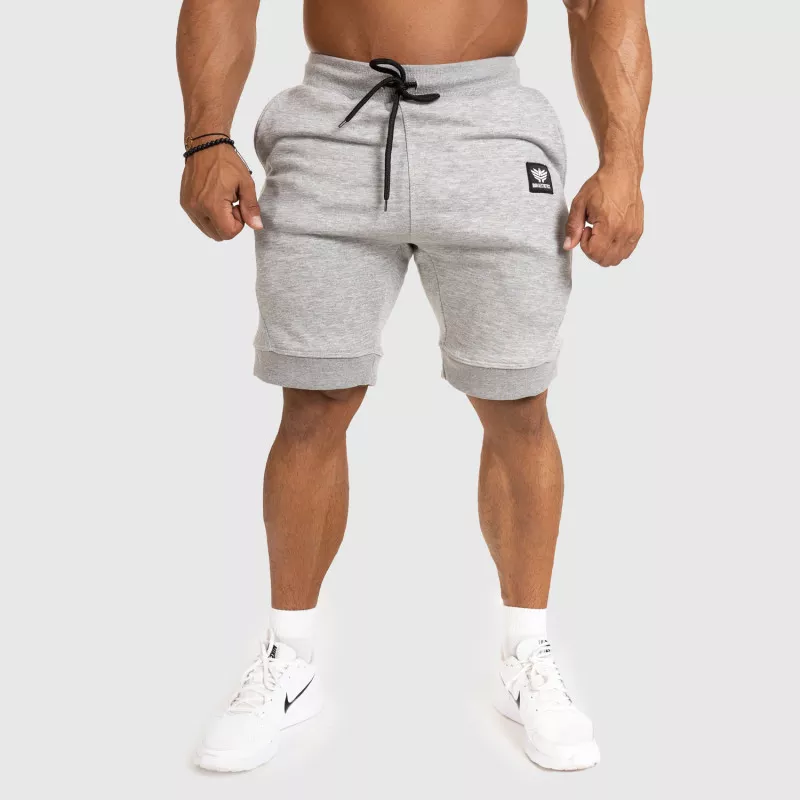 Pantaloni scurți de trening pentru bărbați Iron Aesthetics Badge, gri deschis-1