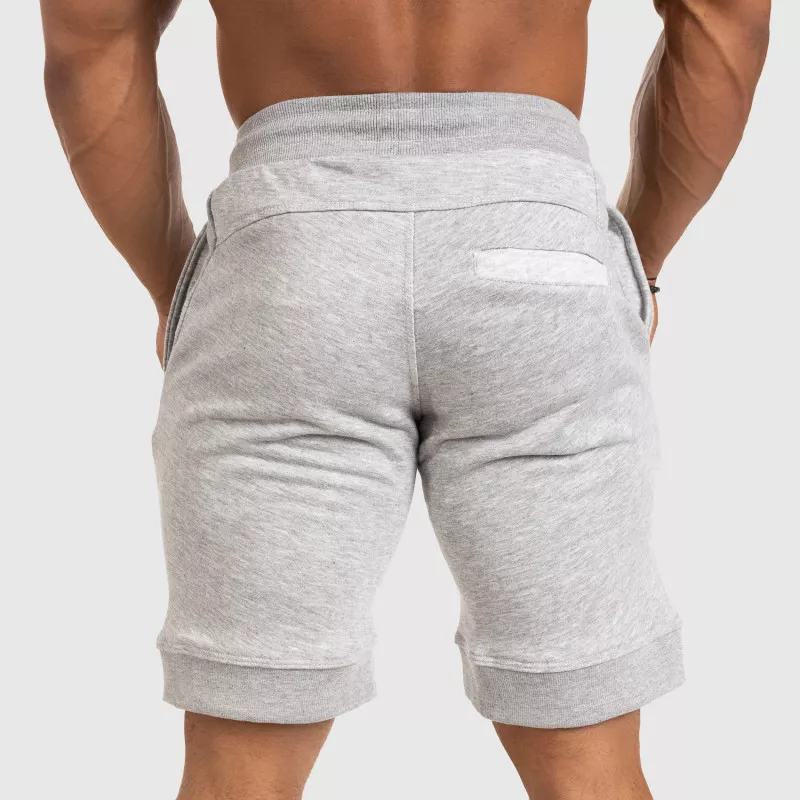 Pantaloni scurți de trening pentru bărbați Iron Aesthetics Badge, gri deschis-3