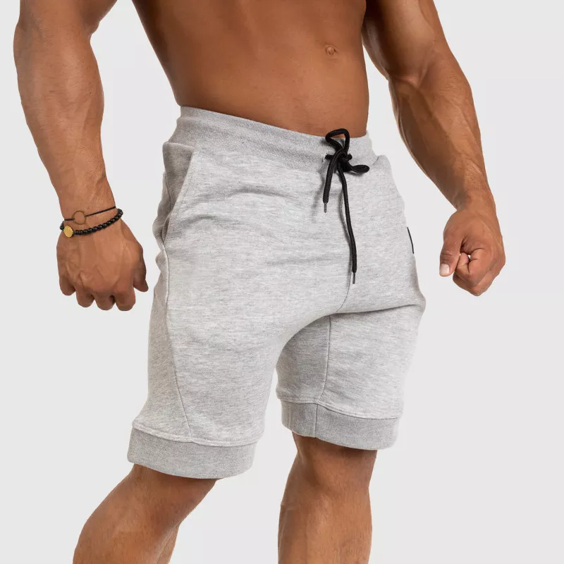 Pantaloni scurți de trening pentru bărbați Iron Aesthetics Badge, gri deschis-5