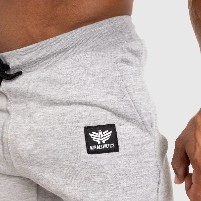 Pantaloni scurți de trening pentru bărbați Iron Aesthetics Badge, gri deschis-6