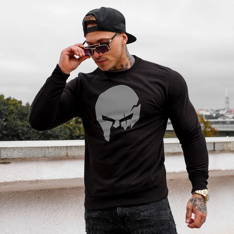 Hanorac fără glugă Iron Aesthetics SKULL, B&G-1