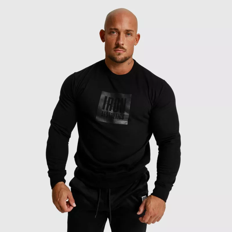 Hanorac fără glugă Iron Aesthetics Boxed, negru-1