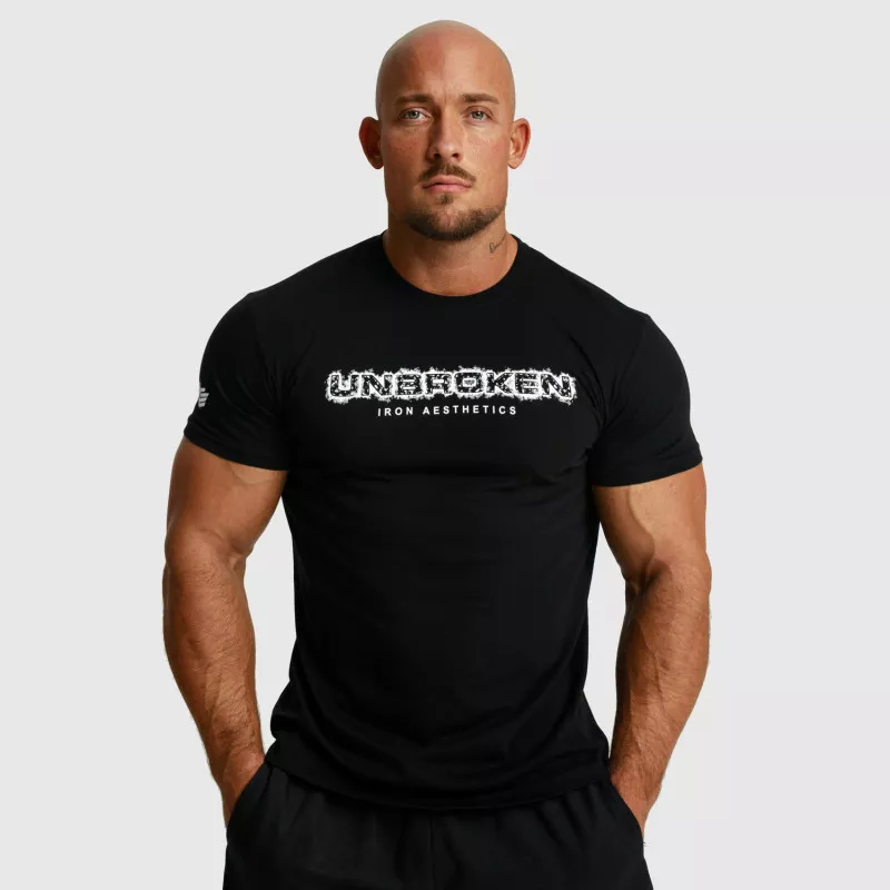 Tricou fitness pentru bărbați Iron Aesthetics Unbroken, negru-1