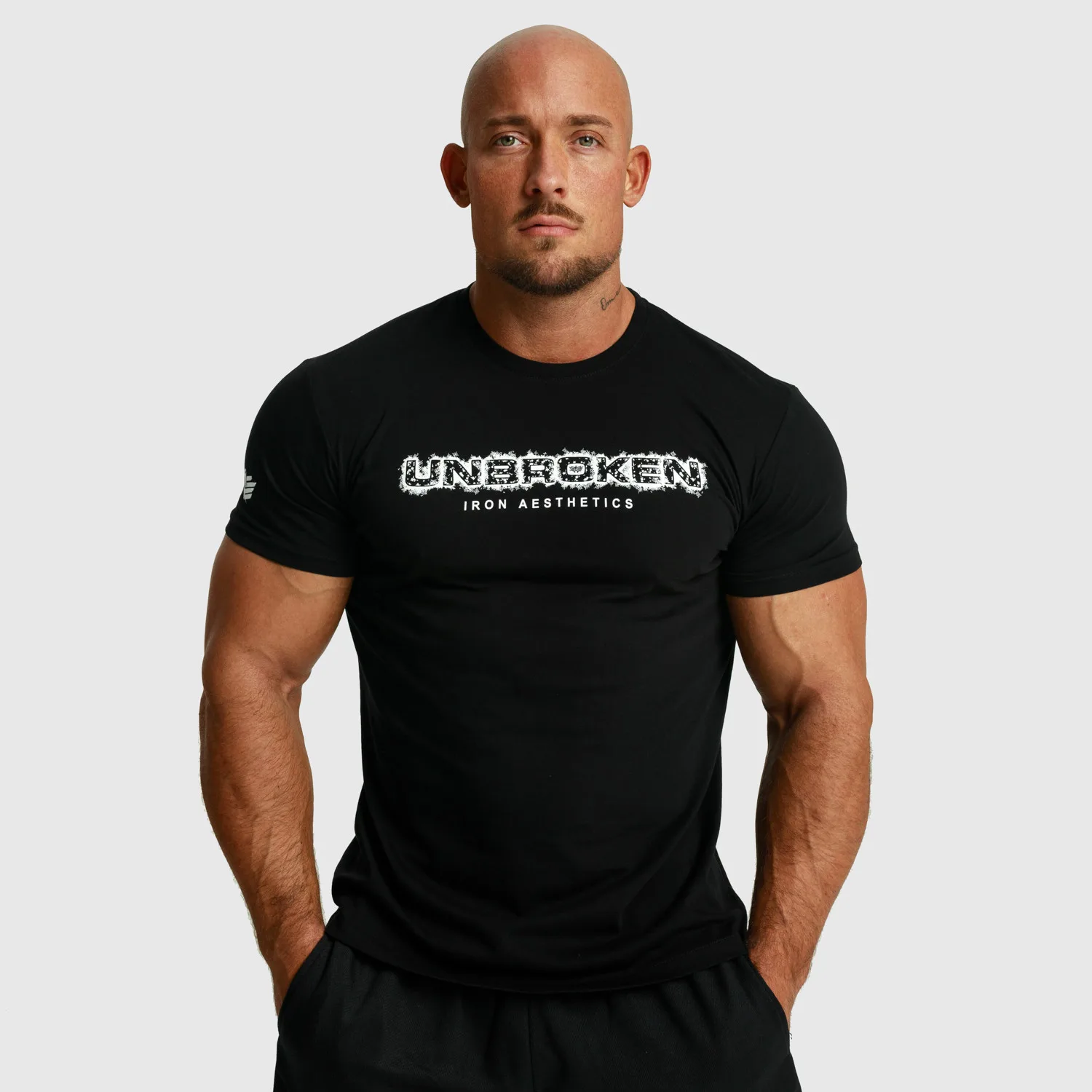 Tricou fitness pentru bărbați Iron Aesthetics Unbroken, negru-1