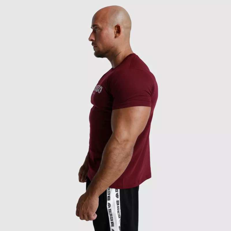 Tricou fitness pentru bărbați Iron Aesthetics Unbroken, vișiniu-3