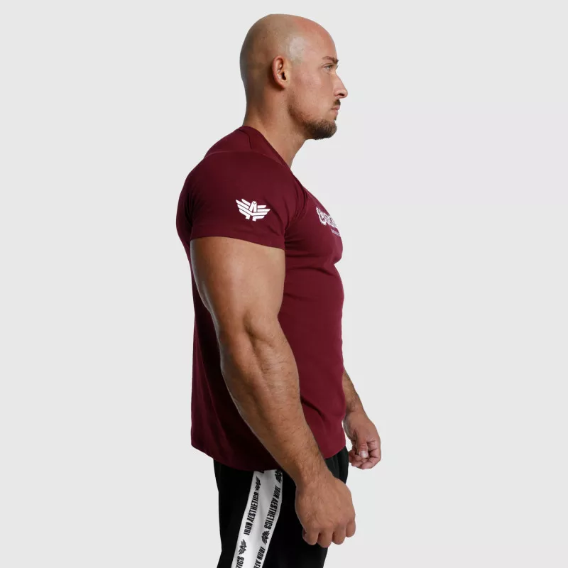 Tricou fitness pentru bărbați Iron Aesthetics Unbroken, vișiniu-5