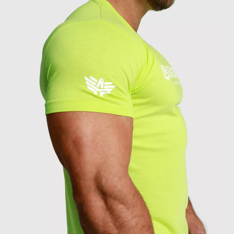 Tricou fitness pentru bărbați Iron Aesthetics Unbroken, verde lime-3