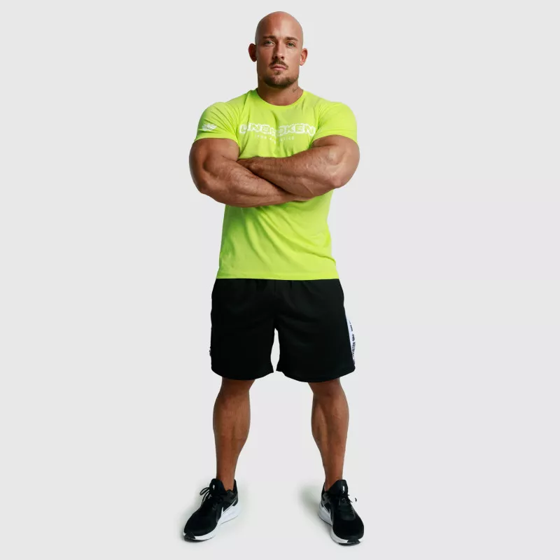 Tricou fitness pentru bărbați Iron Aesthetics Unbroken, verde lime-5