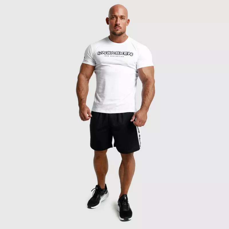 Tricou fitness pentru bărbați Iron Aesthetics Unbroken, alb-5