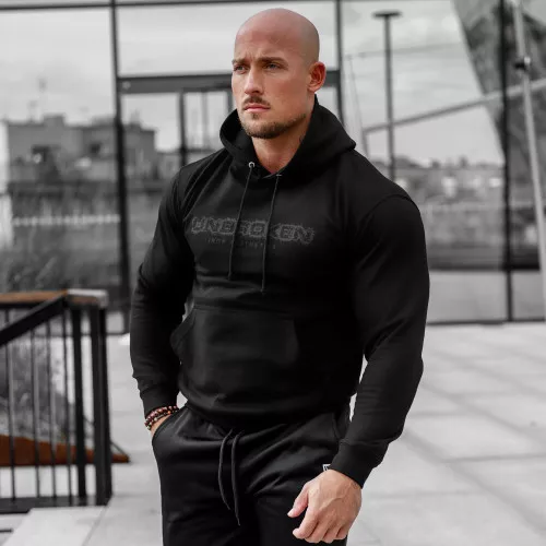 Hanorac fitness fără fermoar Unbroken, negru