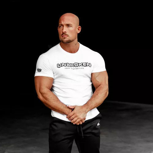 Tricou fitness pentru bărbați Unbroken, alb