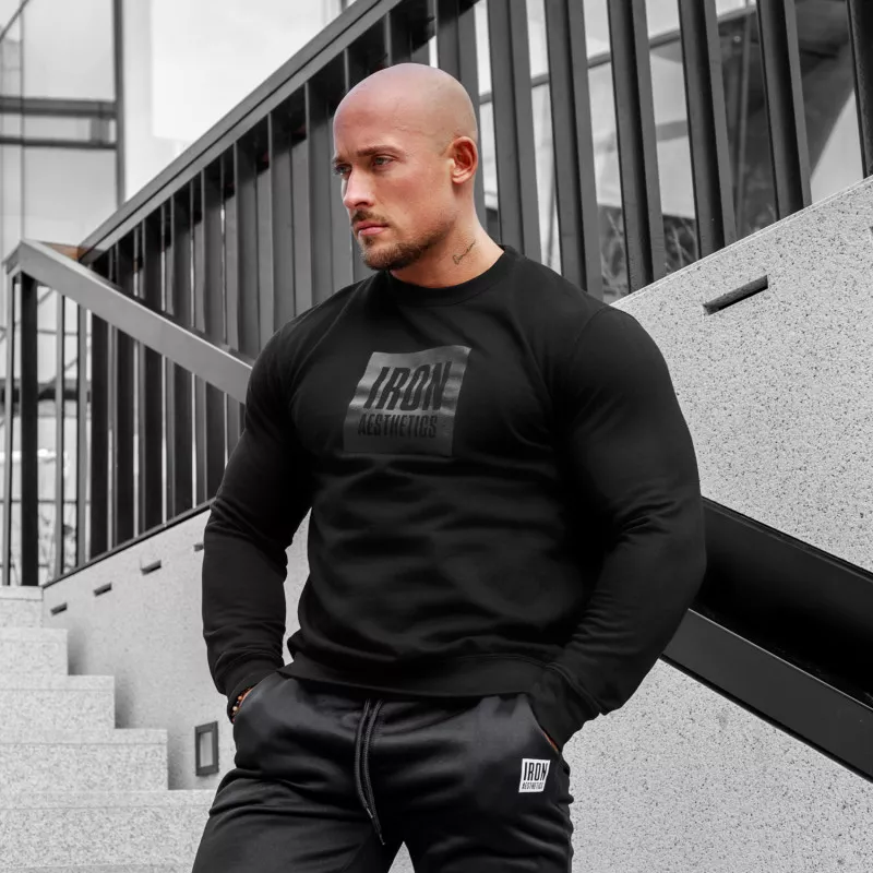 Hanorac fără glugă Iron Aesthetics Boxed, negru-2