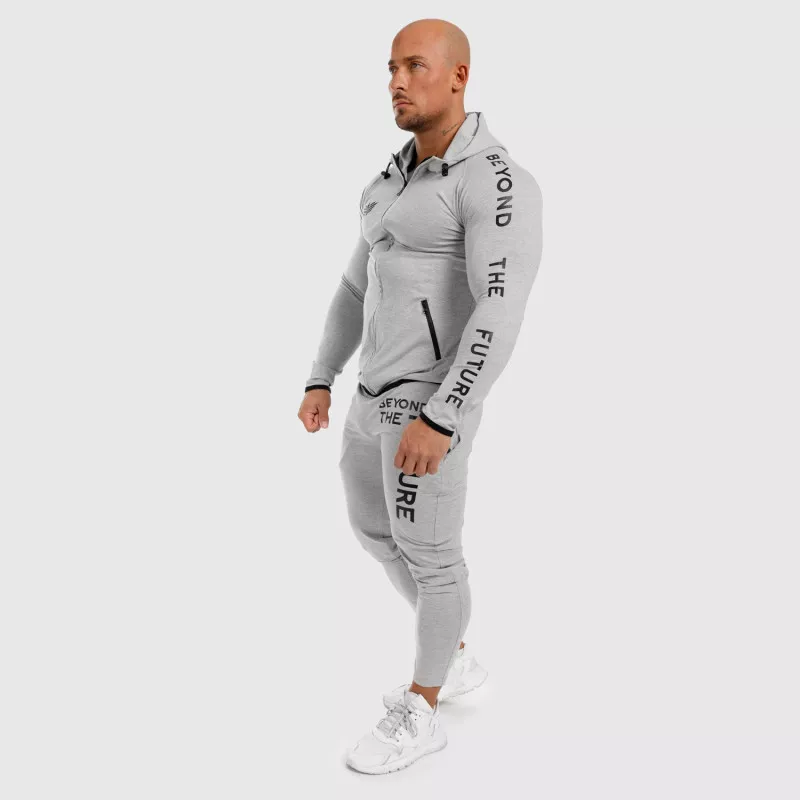 Hanorac Slim Fit pentru bărbați Beyond the Future, gri-7