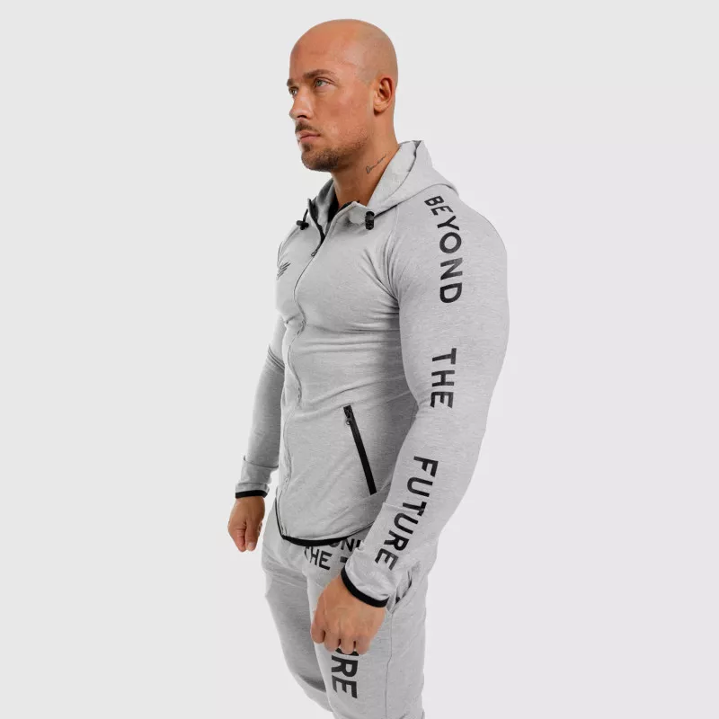 Hanorac Slim Fit pentru bărbați Beyond the Future, gri-5