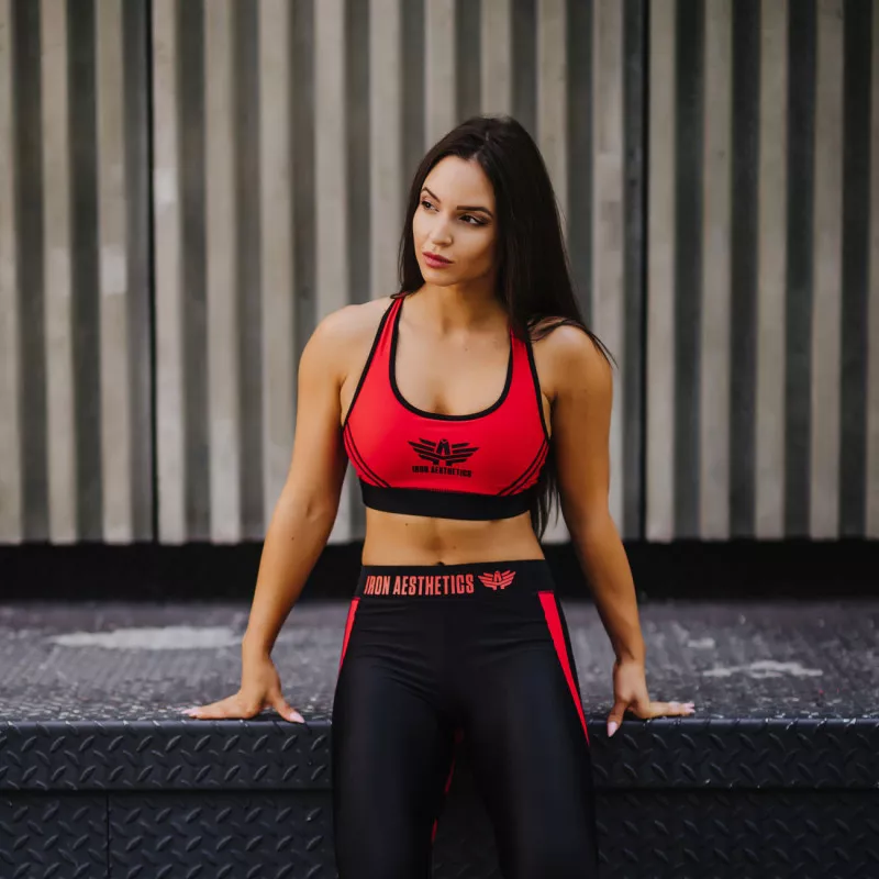 Bustieră sport pentru damă - Iron Aesthetics, roșie-3