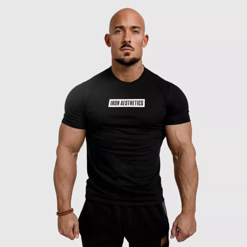 Tricou fitness pentru bărbați Iron Aesthetics Boxed, negru-1