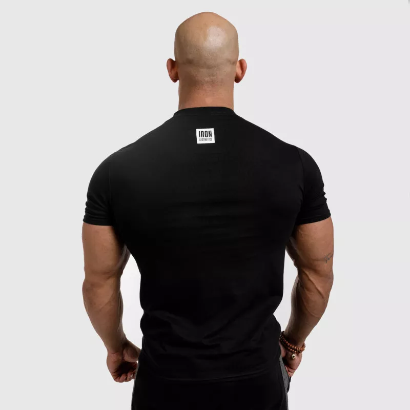 Tricou fitness pentru bărbați Iron Aesthetics Boxed, negru-4