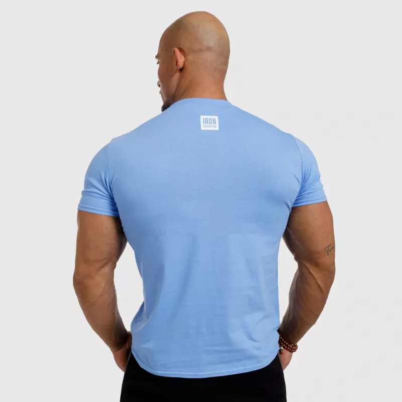 Tricou fitness pentru bărbați Iron Aesthetics Boxed, albastru-4