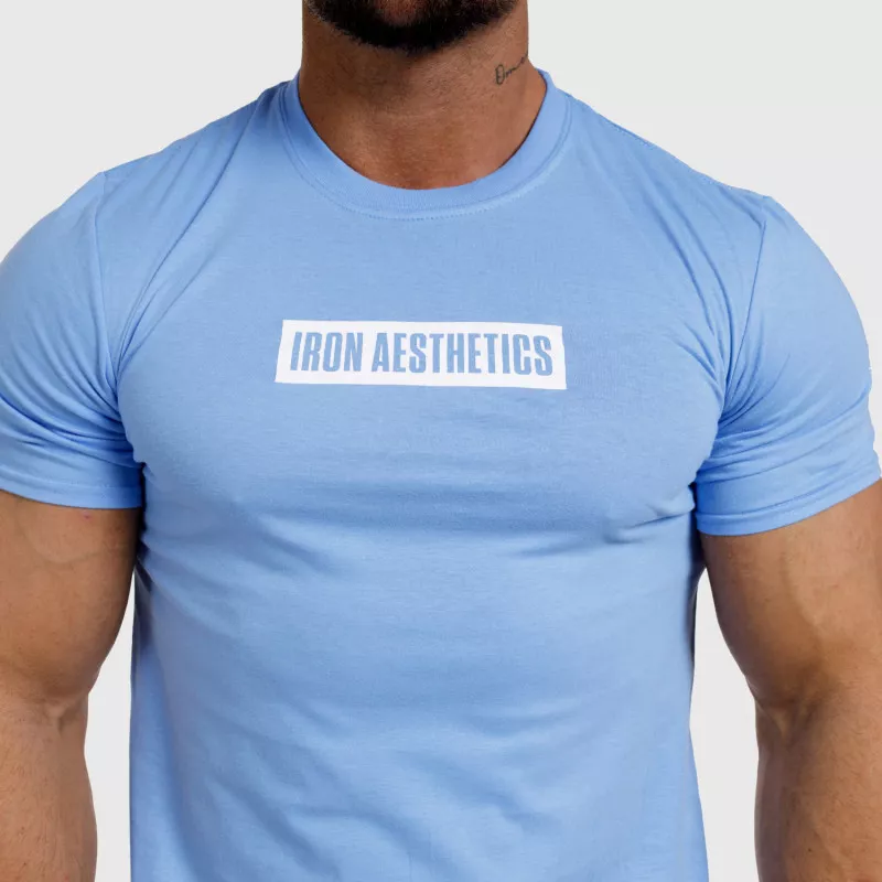 Tricou fitness pentru bărbați Iron Aesthetics Boxed, albastru-3
