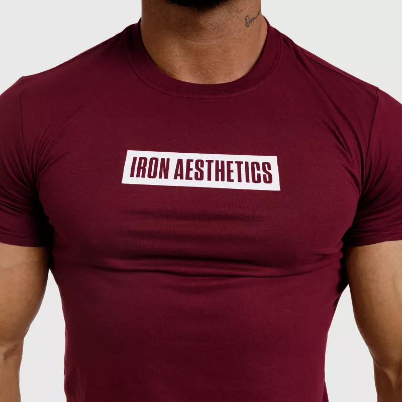 Tricou fitness pentru bărbați Iron Aesthetics Boxed, vișiniu-2