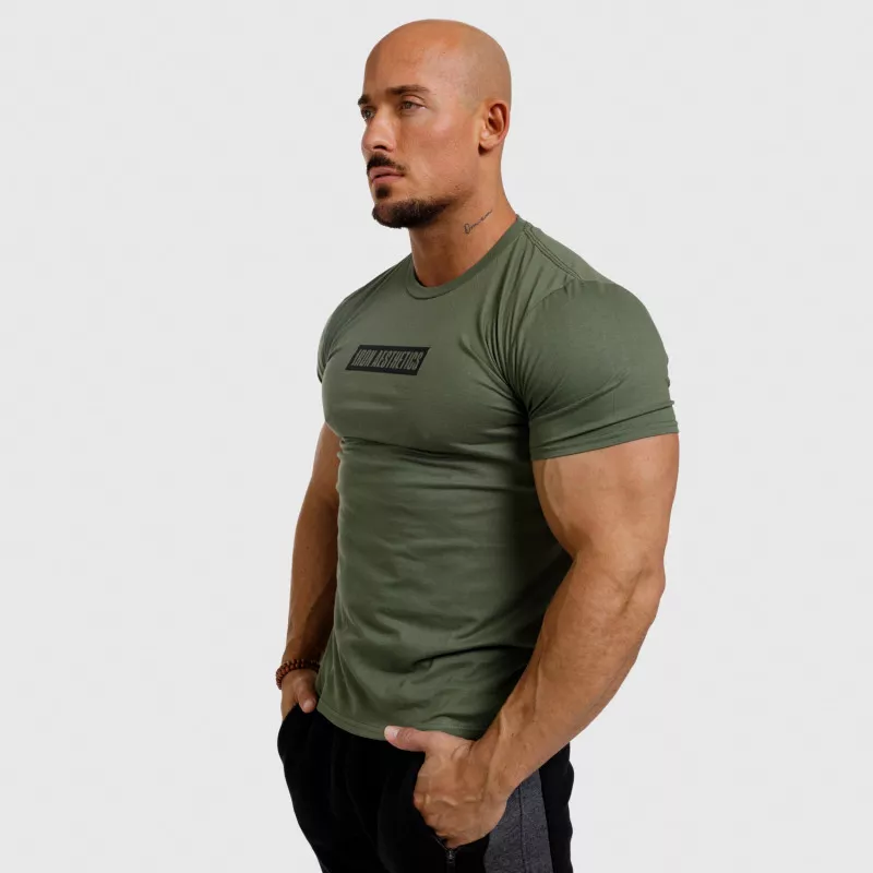 Tricou fitness pentru bărbați Iron Aesthetics Boxed, verde armată-3