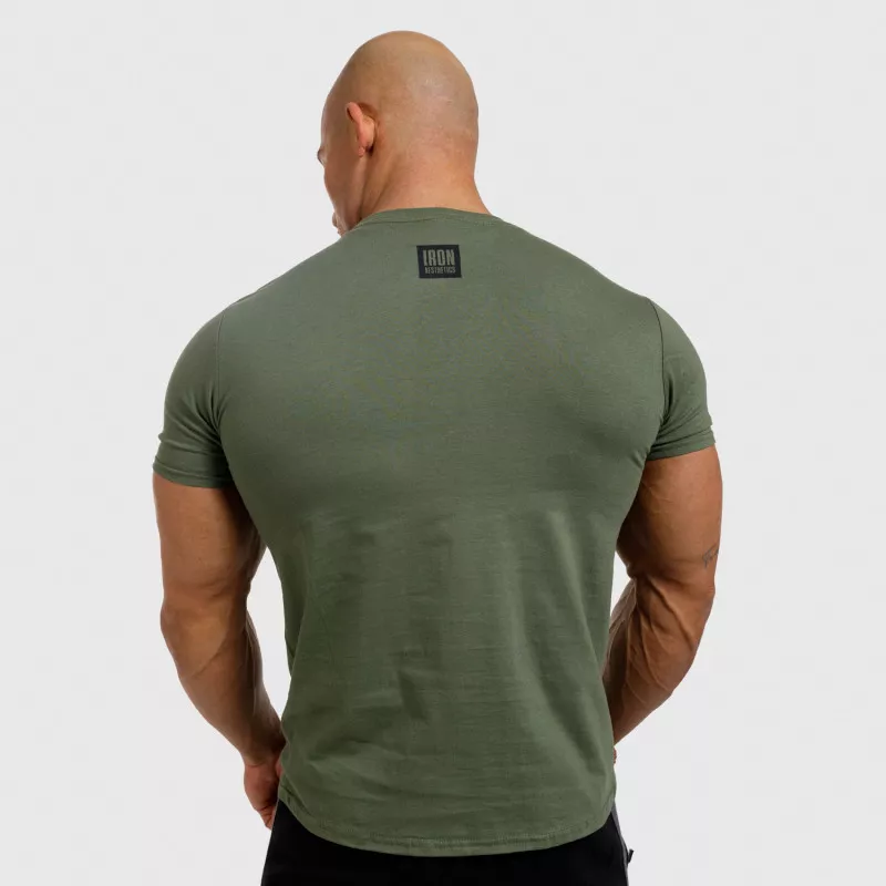 Tricou fitness pentru bărbați Iron Aesthetics Boxed, verde armată-4