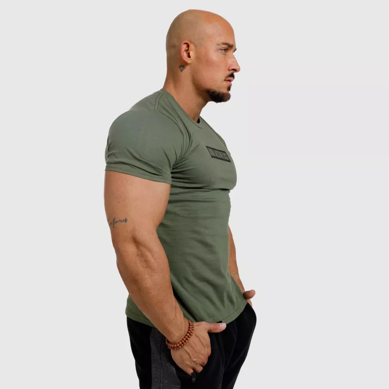 Tricou fitness pentru bărbați Iron Aesthetics Boxed, verde armată-5