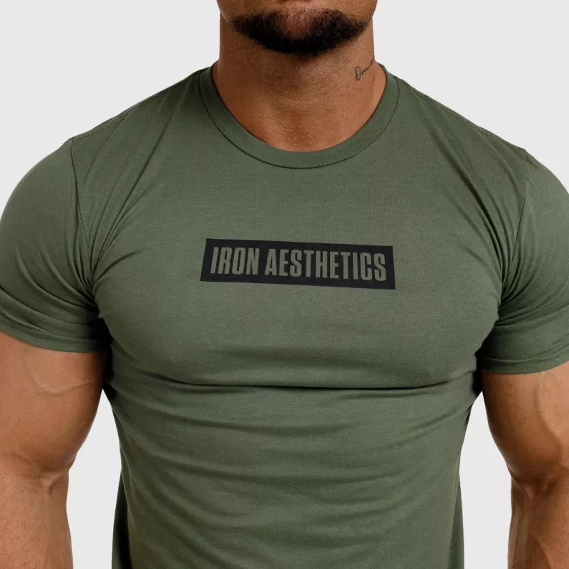 Tricou fitness pentru bărbați Iron Aesthetics Boxed, verde armată-2