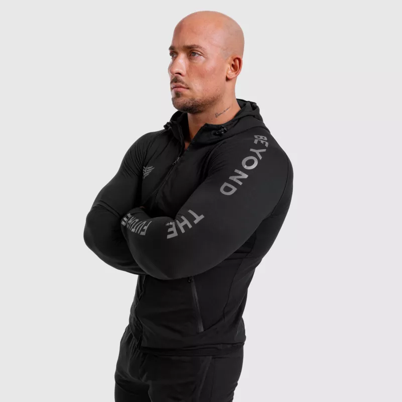 Hanorac Slim Fit pentru bărbați Beyond the Future, negru-3