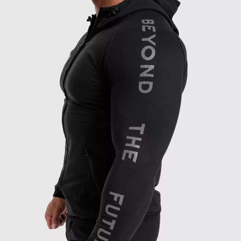 Hanorac Slim Fit pentru bărbați Beyond the Future, negru-7