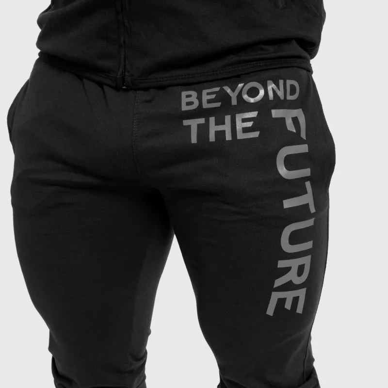 Pantaloni de trening Slim Fit pentru bărbați  Beyond the Future, negrii-5