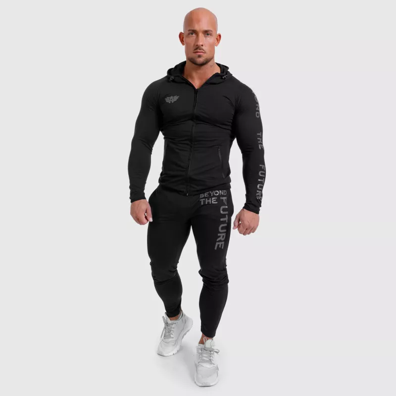 Pantaloni de trening Slim Fit pentru bărbați  Beyond the Future, negrii-4