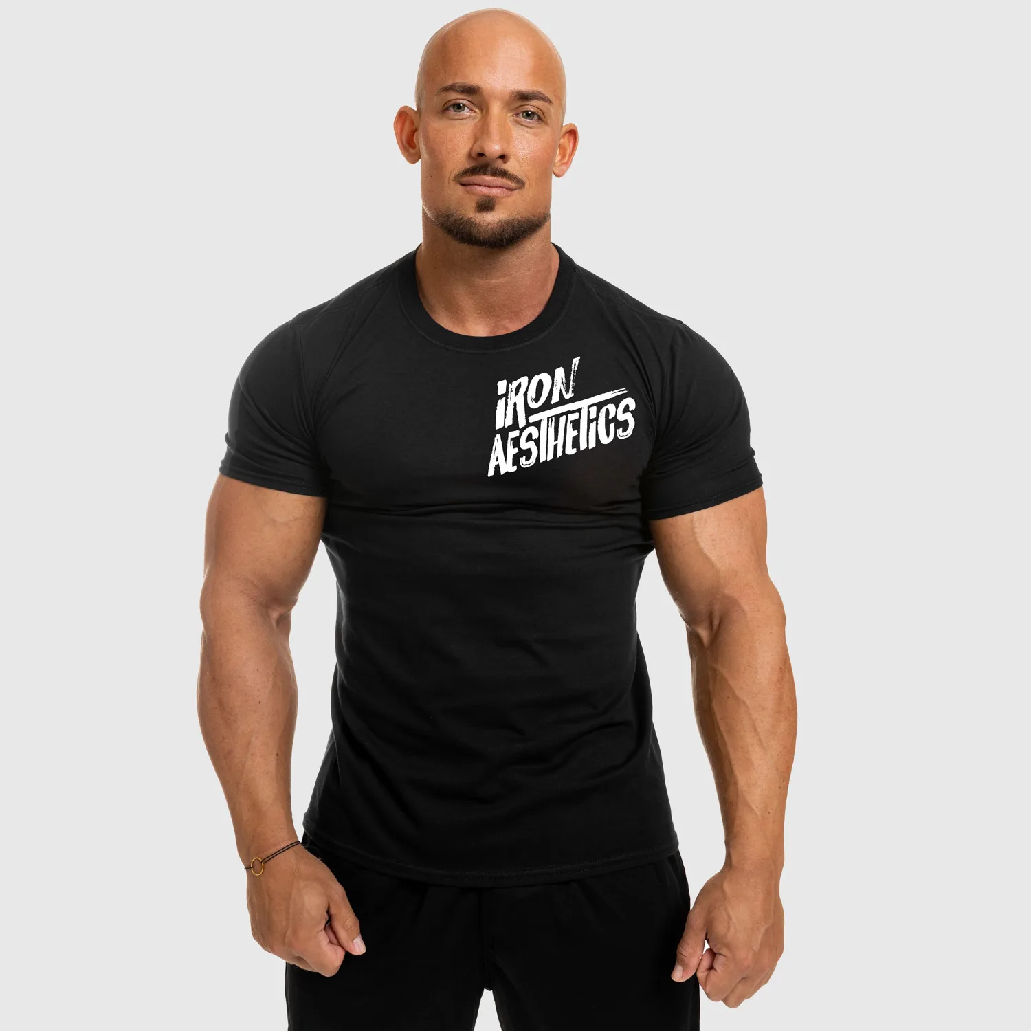 Tricou fitness pentru bărbați Iron Aesthetics Splash, negru-1