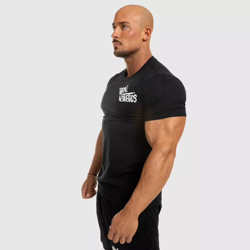 Tricou fitness pentru bărbați Iron Aesthetics Splash, negru-5