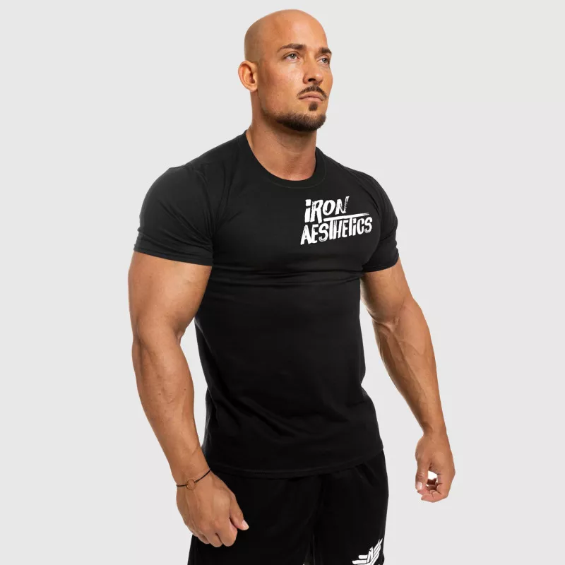 Tricou fitness pentru bărbați Iron Aesthetics Splash, negru-3