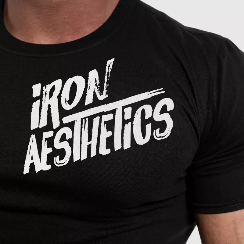 Tricou fitness pentru bărbați Iron Aesthetics Splash, negru-2