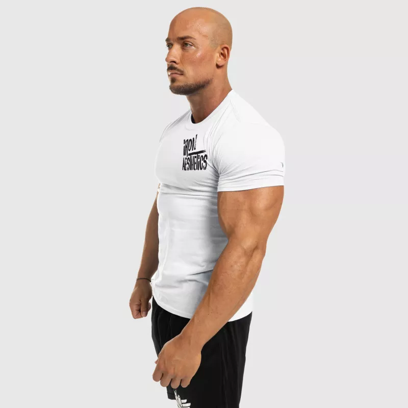 Tricou fitness pentru bărbați Iron Aesthetics Splash, alb-5