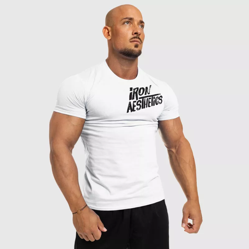 Tricou fitness pentru bărbați Iron Aesthetics Splash, alb-3