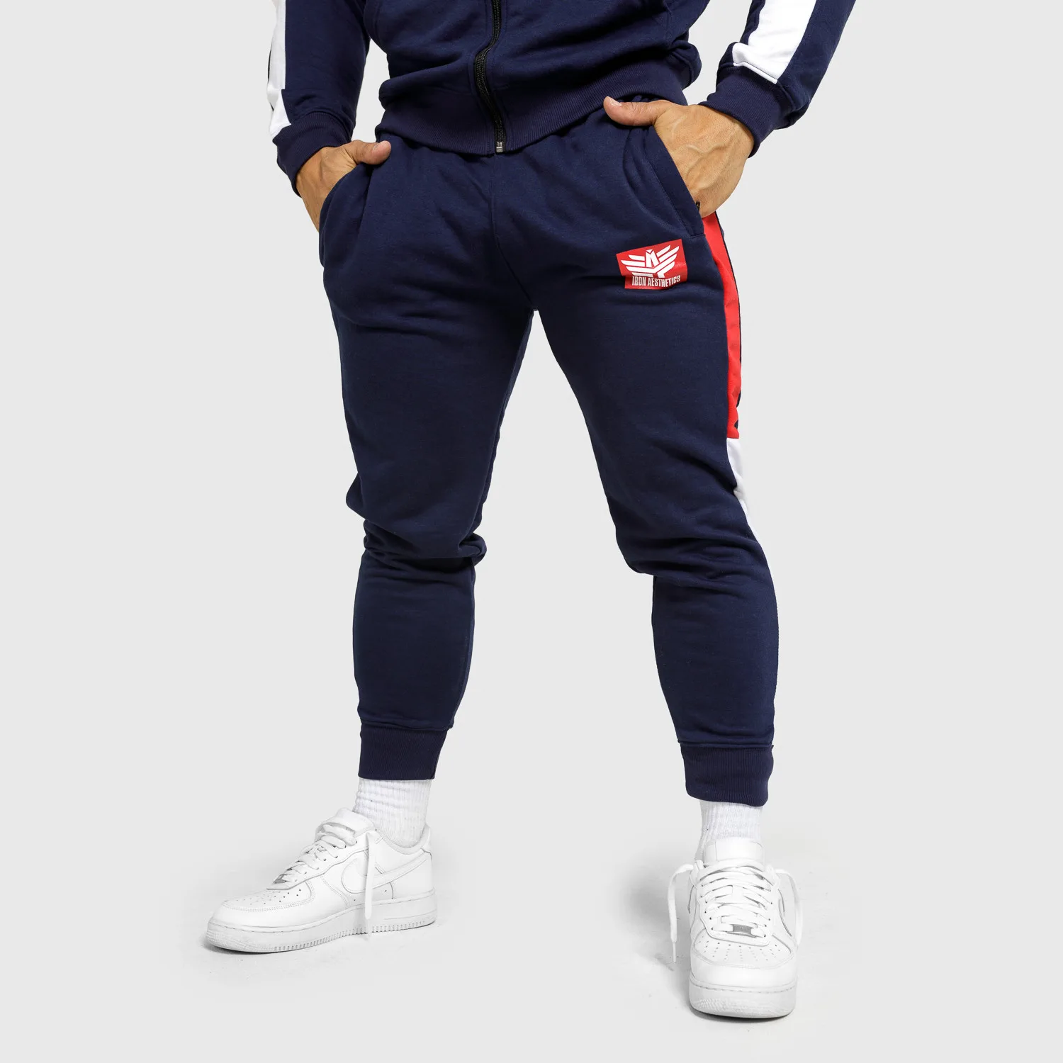 Pantaloni pentru bărbați Iron Aesthetics Tricolora, navy-1