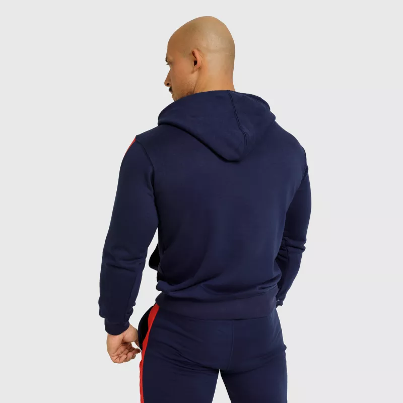 Hanorac cu glugă și fermoar Iron Aesthetics Tricolora, navy-3