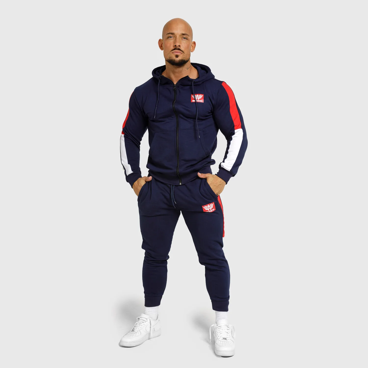 Set de trening pentru bărbați Iron Aesthetics Tricolora, navy-1